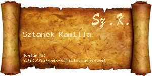Sztanek Kamilla névjegykártya